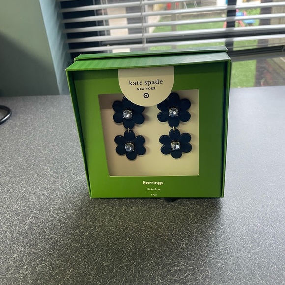 Kate Spade Navy Floral Earrings - Picture 4 of 6